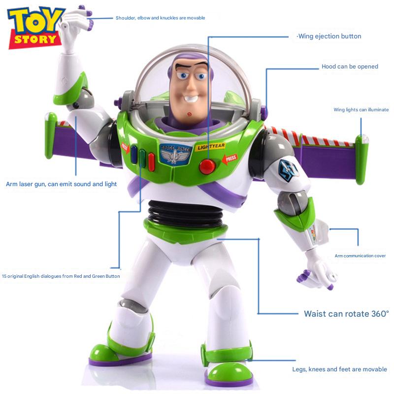 Toy Story Buzz Lightyear Interactive Talking Action Figure – Luminous & Sounding Multi-Function Buzz Lightyear