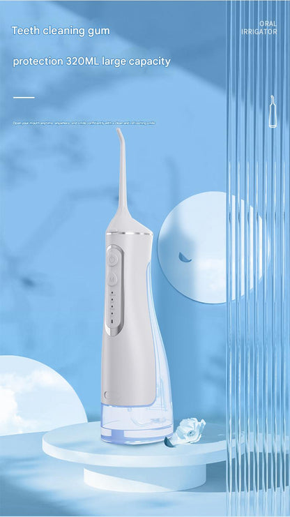 Water Dental Flosser - Portable Cordless Oral Irrigator, Rechargeable 300ML Teeth Cleaner, IPX8 Waterproof Electric Flossing Machine for Travel & Home Use