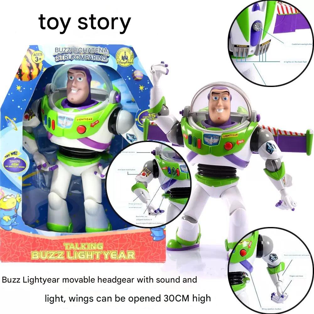 Toy Story Buzz Lightyear Interactive Talking Action Figure – Luminous & Sounding Multi-Function Buzz Lightyear