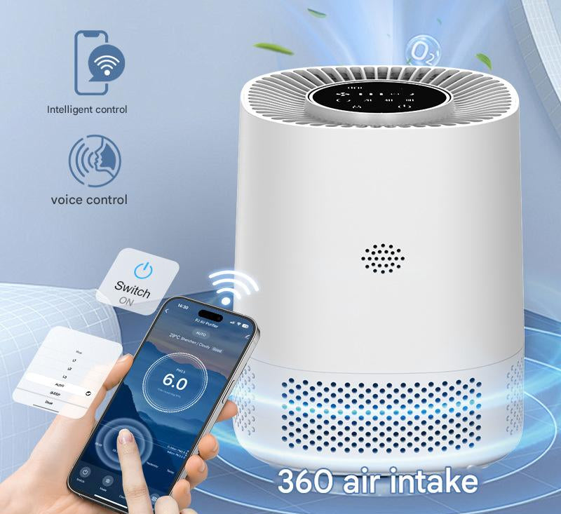 WiFi Smart Air Purifier with Negative Ion Technology, Formaldehyde & PM2.5 Odor Removal - APP Control