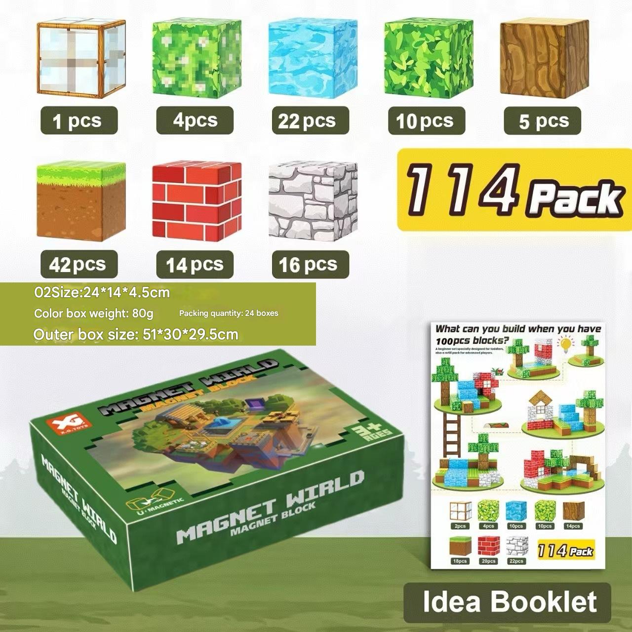 My World Magnetic Block Building Set for Boys & Girls - New Forest Ice & Snow Forest Edition