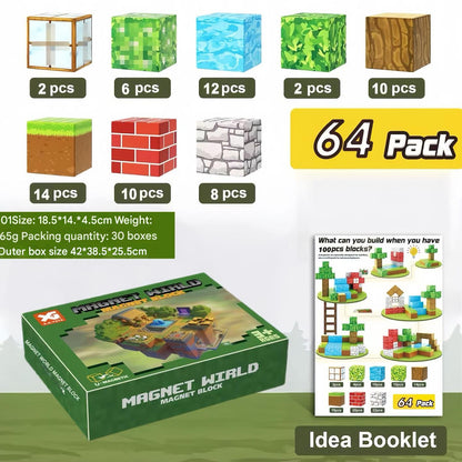 My World Magnetic Block Building Set for Boys & Girls - New Forest Ice & Snow Forest Edition