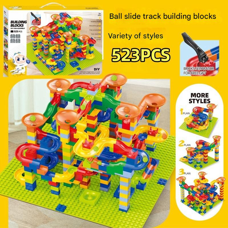 Children’s Ball Slide Track Building Blocks – Assembled Ball Size Particles Toy for Boys and Girls