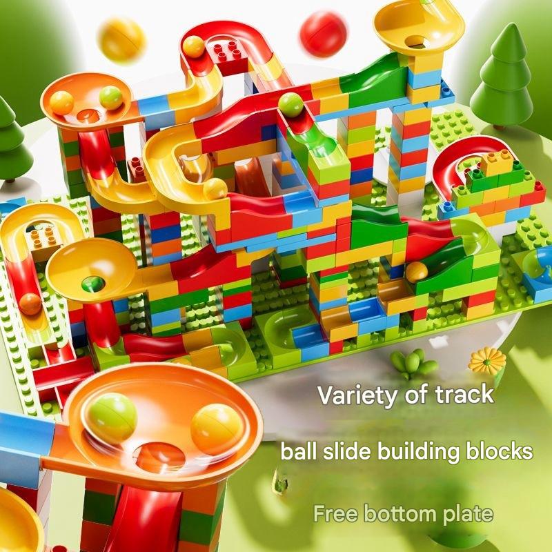 Children’s Ball Slide Track Building Blocks – Assembled Ball Size Particles Toy for Boys and Girls