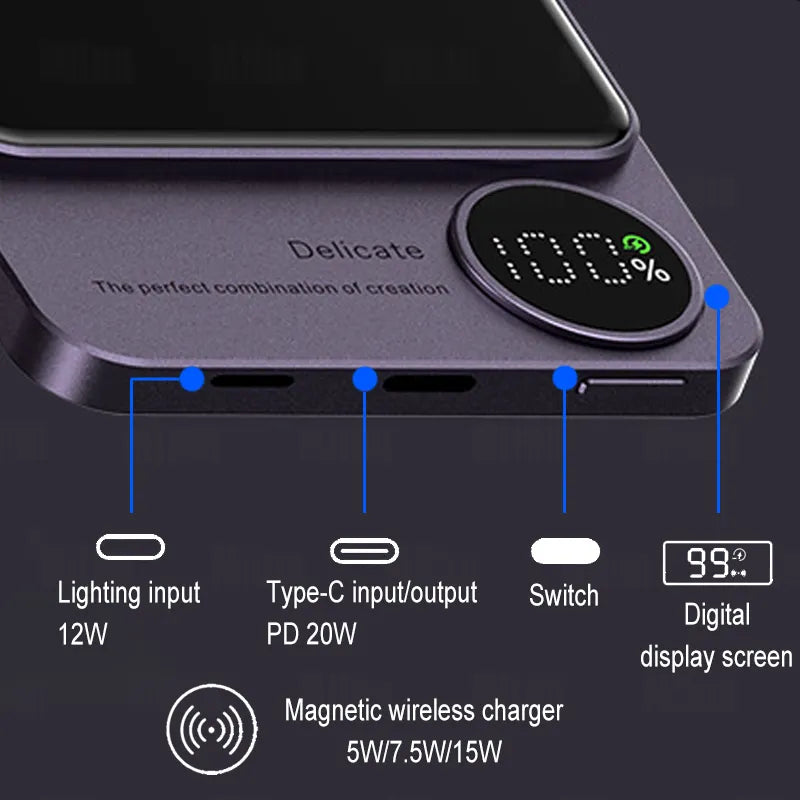 Wireless Fast Charger External Auxiliary Battery