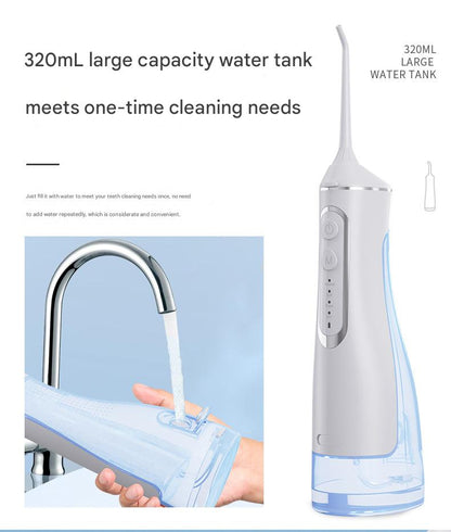 Water Dental Flosser - Portable Cordless Oral Irrigator, Rechargeable 300ML Teeth Cleaner, IPX8 Waterproof Electric Flossing Machine for Travel & Home Use