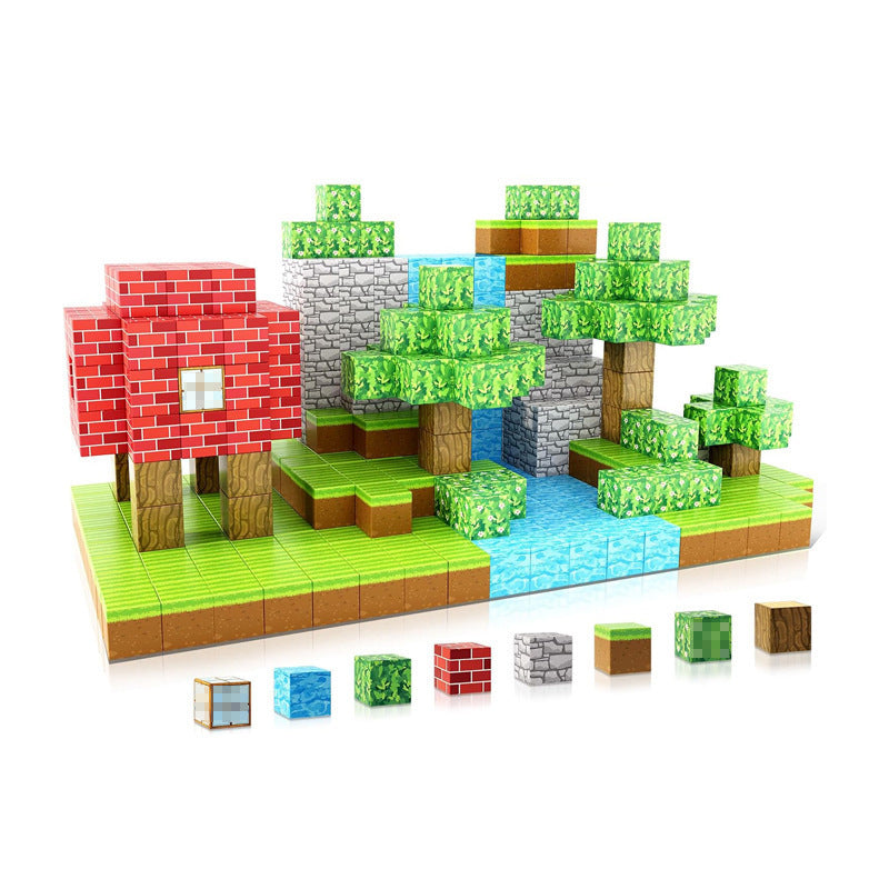 My World Magnetic Block Building Set for Boys & Girls - New Forest Ice & Snow Forest Edition