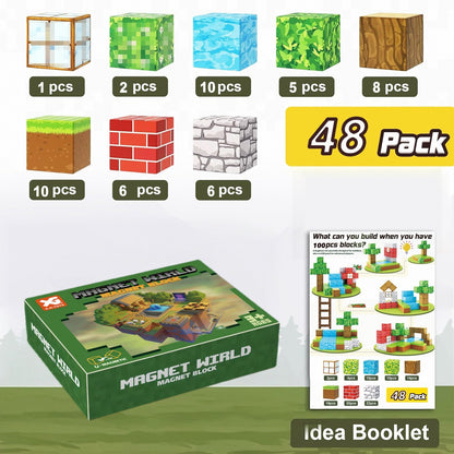 My World Magnetic Block Building Set for Boys & Girls - New Forest Ice & Snow Forest Edition