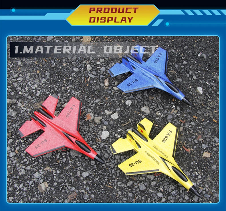 RC Foam Aircraft SU-35 Fighter Plane – 2.4G Remote Control Glider for Kids