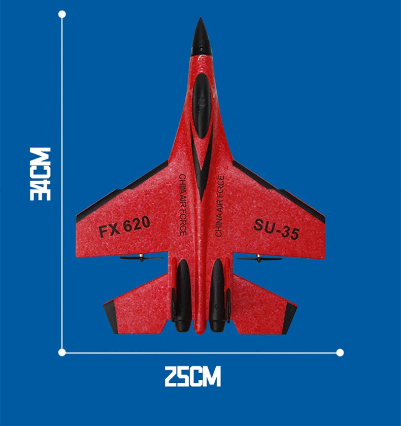 RC Foam Aircraft SU-35 Fighter Plane – 2.4G Remote Control Glider for Kids