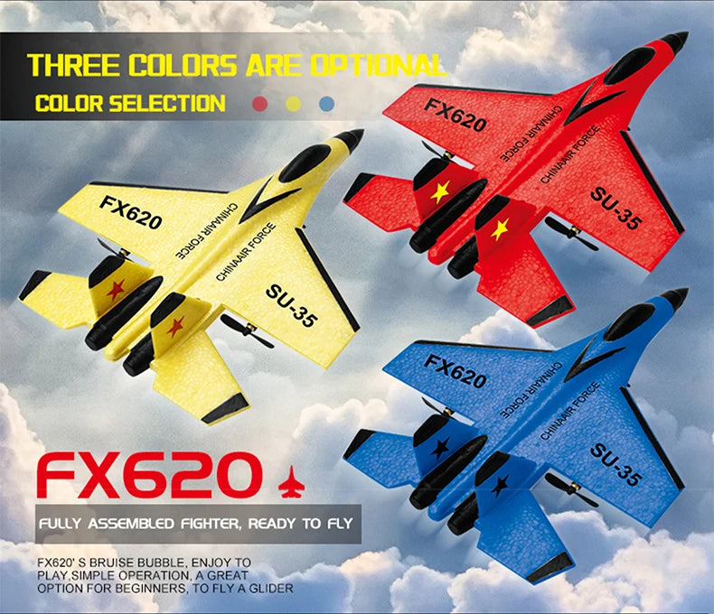 RC Foam Aircraft SU-35 Fighter Plane – 2.4G Remote Control Glider for Kids