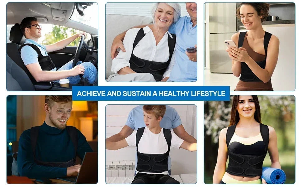 Posture Corrector Back Orthopedic Straps – Fully Adjustable Spinal Brace for Men and Women, Comfortable Upper Back Brace