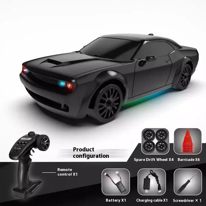 Professional RC Dodge Challenger Hellcat Remote Control Car – 4WD High-Speed Drift Racing, Sports Car with Dedicated Charging System