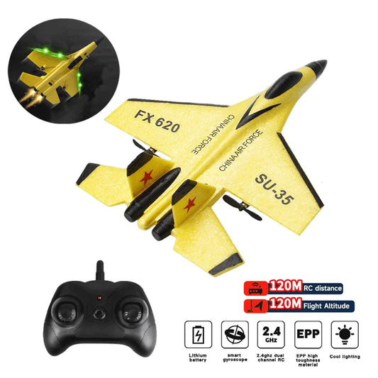 RC Foam Aircraft SU-35 Fighter Plane – 2.4G Remote Control Glider for Kids