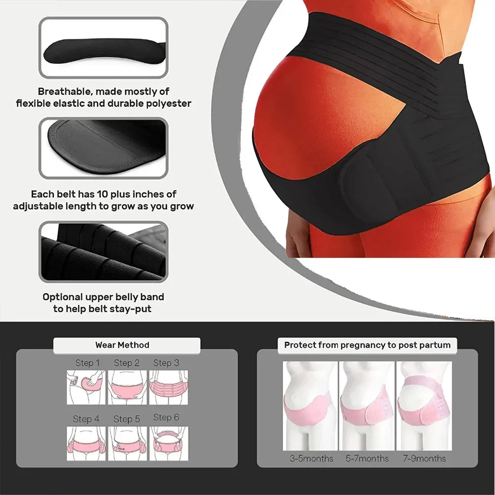 Pregnant Women Support Belly Band – Adjustable Waist Care, Maternity Abdomen Brace Protector for Pregnancy