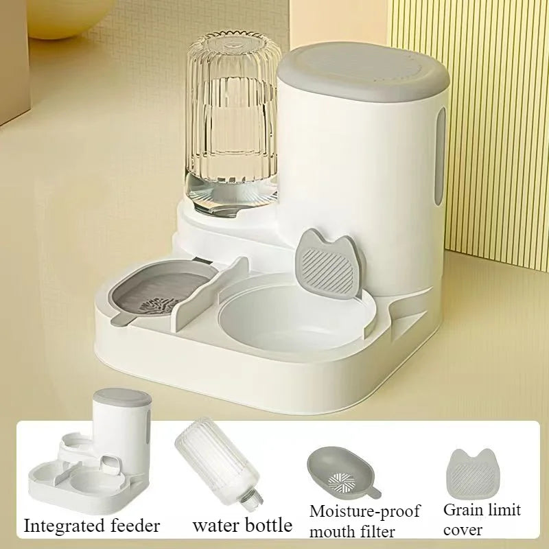 Automatic Pet Feeder & Water Dispenser for Cats & Dogs – Integrated Food Bowl & Drinking Basin for Pets