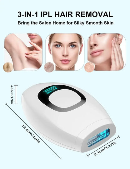 999,999 Flashes IPL Epilator – Painless Laser Hair Removal for Bikini & Facial, Professional Depilator Device with LCD Display