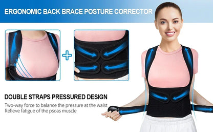 Posture Corrector Back Orthopedic Straps – Fully Adjustable Spinal Brace for Men and Women, Comfortable Upper Back Brace