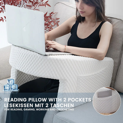 Reading Pillow with Arm Rest and Lap Desk – Perfect for Gaming, Working, and Floor Sitting, with Removable & Washable Cover