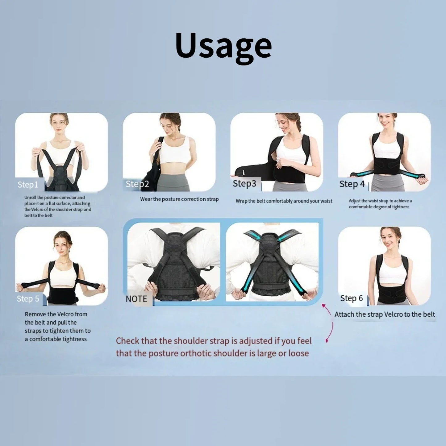 Posture Corrector Back Orthopedic Straps – Fully Adjustable Spinal Brace for Men and Women, Comfortable Upper Back Brace