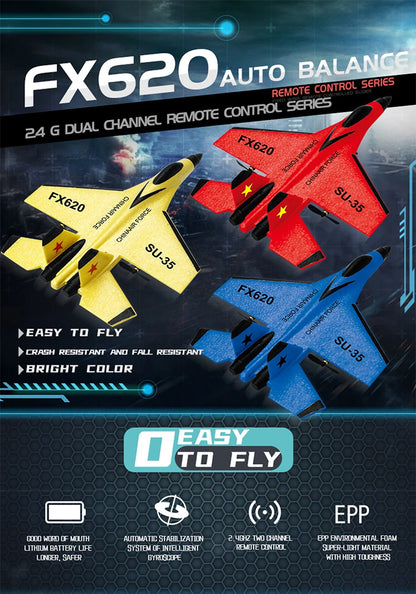 RC Foam Aircraft SU-35 Fighter Plane – 2.4G Remote Control Glider for Kids