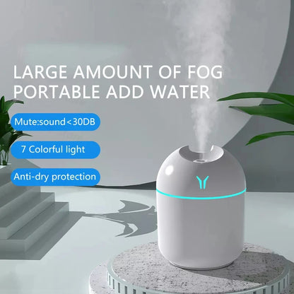 250ML Mini Aroma Oil Diffuser – USB Essential Oil Atomizer & Electric Air Humidifier with LED Night Lamp for Home & Car