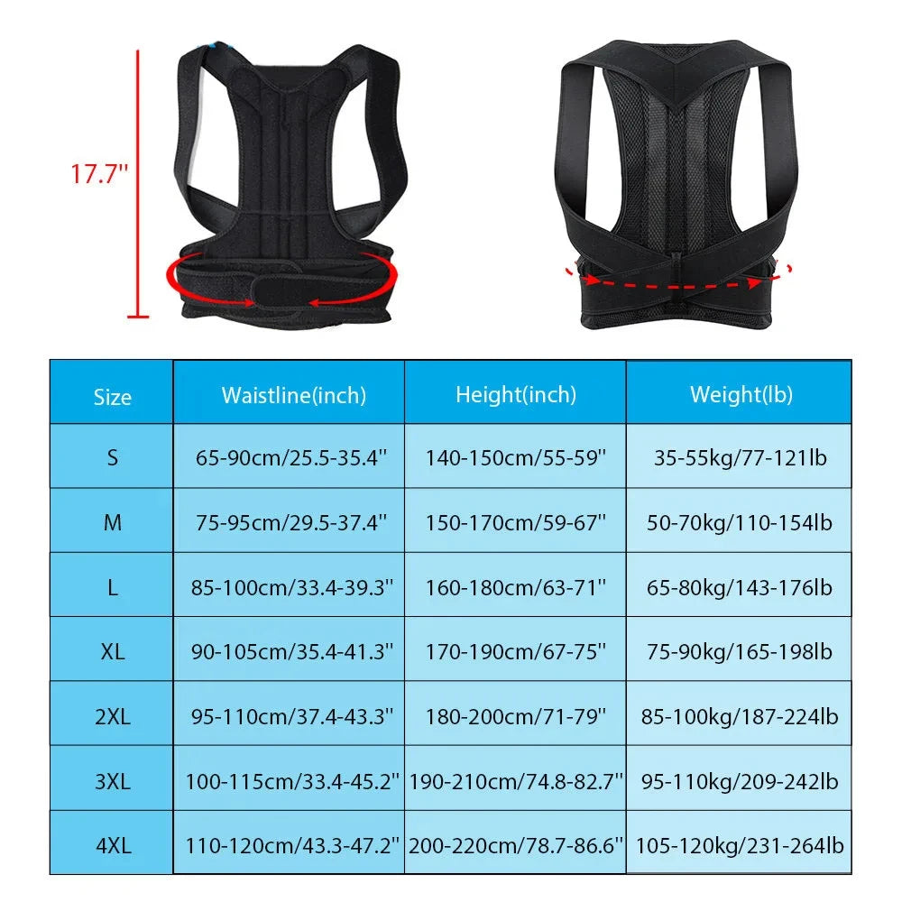 Upper Back Posture Corrector – Clavicle Support & Back Straightening Shoulder Brace Strap