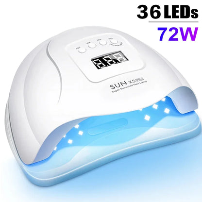 X19 MAX UV LED Nail Drying Lamp Professional UV Nail Art Dryer Light for Gel Nails 72 Beads Fast Curing Gel Polish Lamp