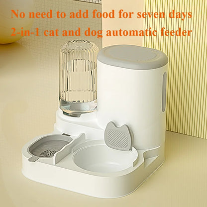 Automatic Pet Feeder & Water Dispenser for Cats & Dogs – Integrated Food Bowl & Drinking Basin for Pets