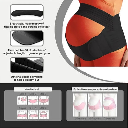 Pregnant Women Support Belly Band – Adjustable Waist Care, Maternity Abdomen Brace Protector for Pregnancy