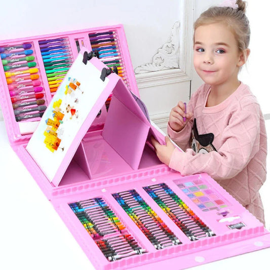 168/208 PCS Kids Super Mega ART Coloring Set – Watercolor Pen, Crayon & Drawing Set for Children - Perfect Gift