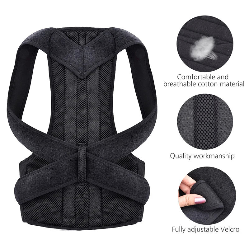 Upper Back Posture Corrector – Clavicle Support & Back Straightening Shoulder Brace Strap