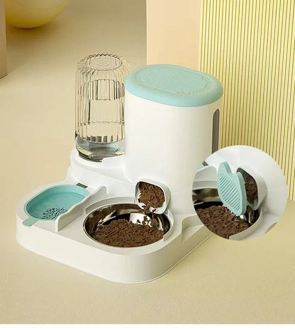 Automatic Pet Feeder & Water Dispenser for Cats & Dogs – Integrated Food Bowl & Drinking Basin for Pets