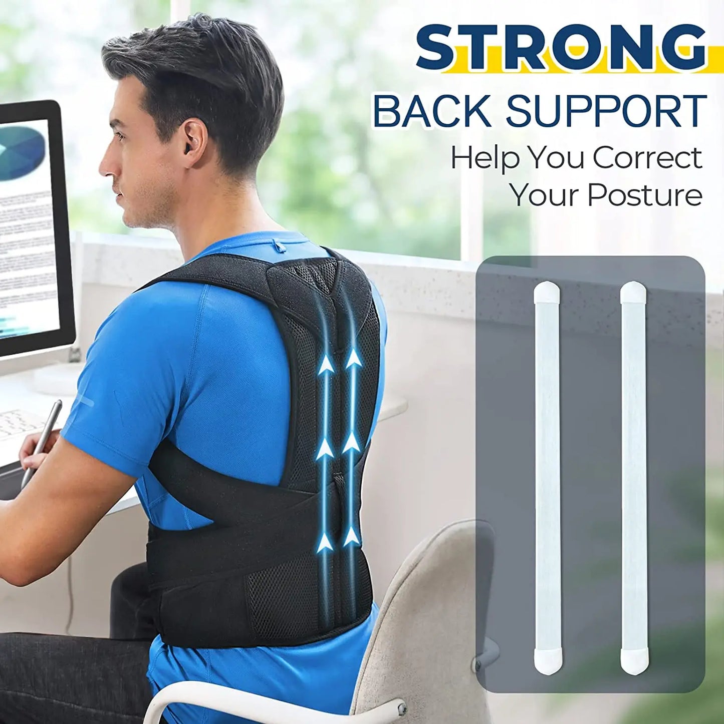 Upper Back Posture Corrector – Clavicle Support & Back Straightening Shoulder Brace Strap