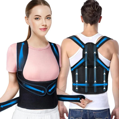 Posture Corrector Back Orthopedic Straps – Fully Adjustable Spinal Brace for Men and Women, Comfortable Upper Back Brace