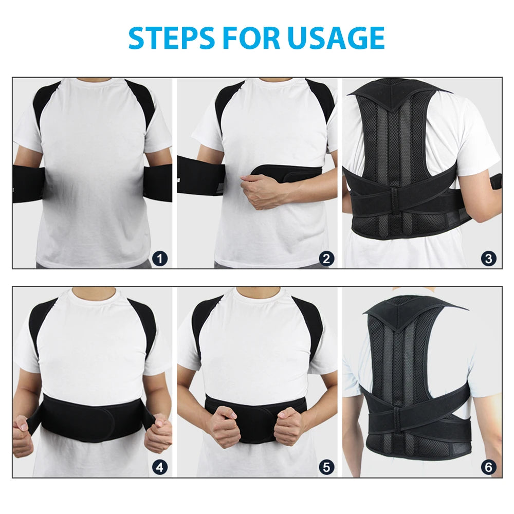 Upper Back Posture Corrector – Clavicle Support & Back Straightening Shoulder Brace Strap