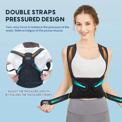 Posture Corrector Back Orthopedic Straps – Fully Adjustable Spinal Brace for Men and Women, Comfortable Upper Back Brace