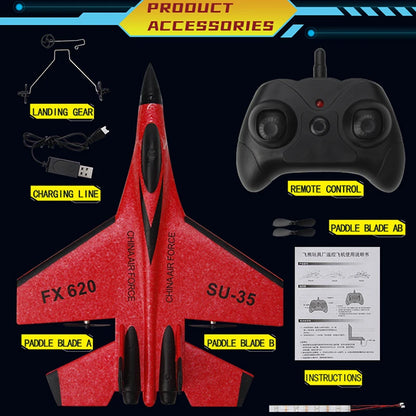 RC Foam Aircraft SU-35 Fighter Plane – 2.4G Remote Control Glider for Kids