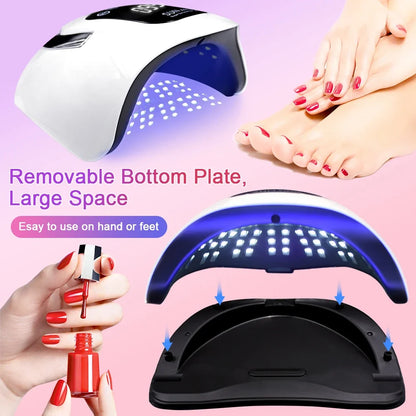 X19 MAX UV LED Nail Drying Lamp Professional UV Nail Art Dryer Light for Gel Nails 72 Beads Fast Curing Gel Polish Lamp