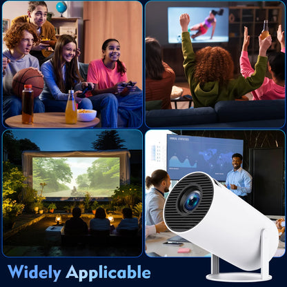 HY300 Pro Android 11 4K Projector – 1280x720P, Dual Wifi, 260 ANSI, 180° Flexible, BT5.0 Outdoor Cinema Projector