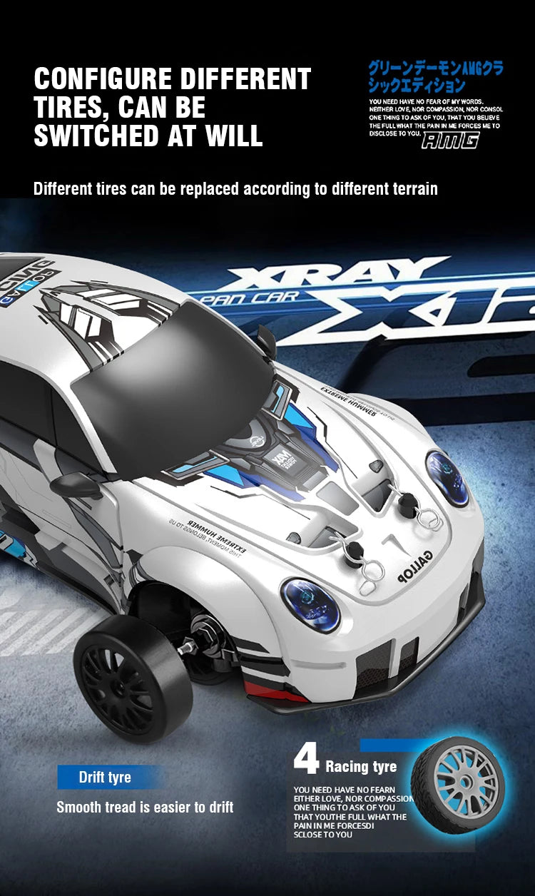 1/24 2.4G 4WD RC Car – High-Speed Drift Stunt Mini Racing Vehicle for Boys & Kids – Remote Control Christmas Gift