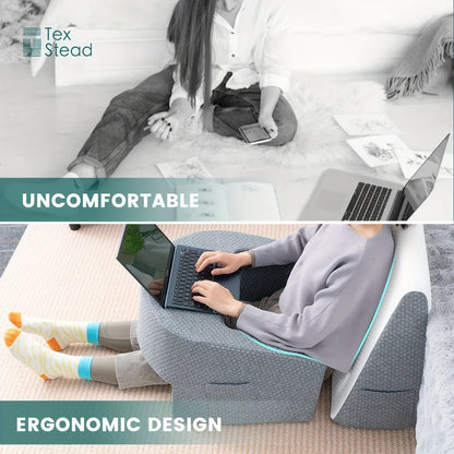 Reading Pillow with Arm Rest and Lap Desk – Perfect for Gaming, Working, and Floor Sitting, with Removable & Washable Cover