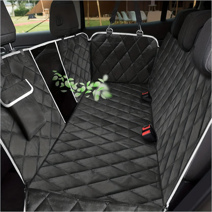 Dog Car Seat Cover – Waterproof Nonslip Hammock with Mesh Window & Storage Pocket