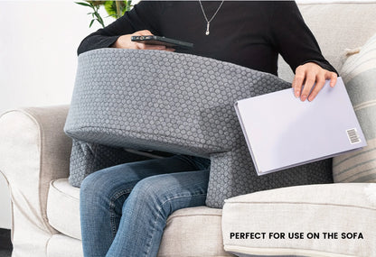 Reading Pillow with Arm Rest and Lap Desk – Perfect for Gaming, Working, and Floor Sitting, with Removable & Washable Cover