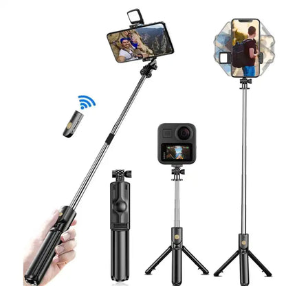 360° Rotation Selfie Stick Tripod with Wireless Remote for iPhone & Android Phone