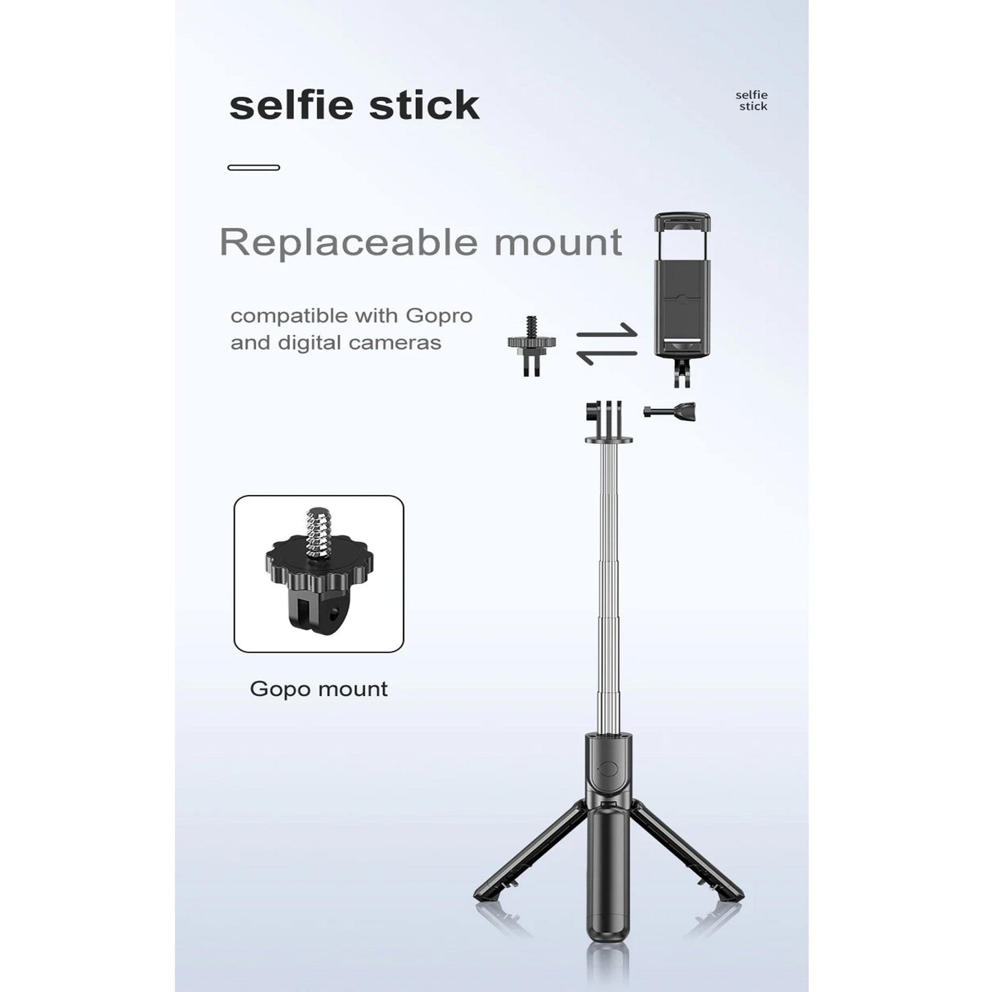 360° Rotation Selfie Stick Tripod with Wireless Remote for iPhone & Android Phone