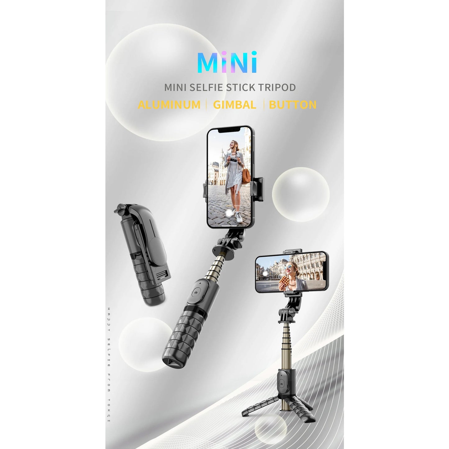 Portable 40'' Aluminum Alloy Selfie Stick Phone Tripod with Wireless Remote