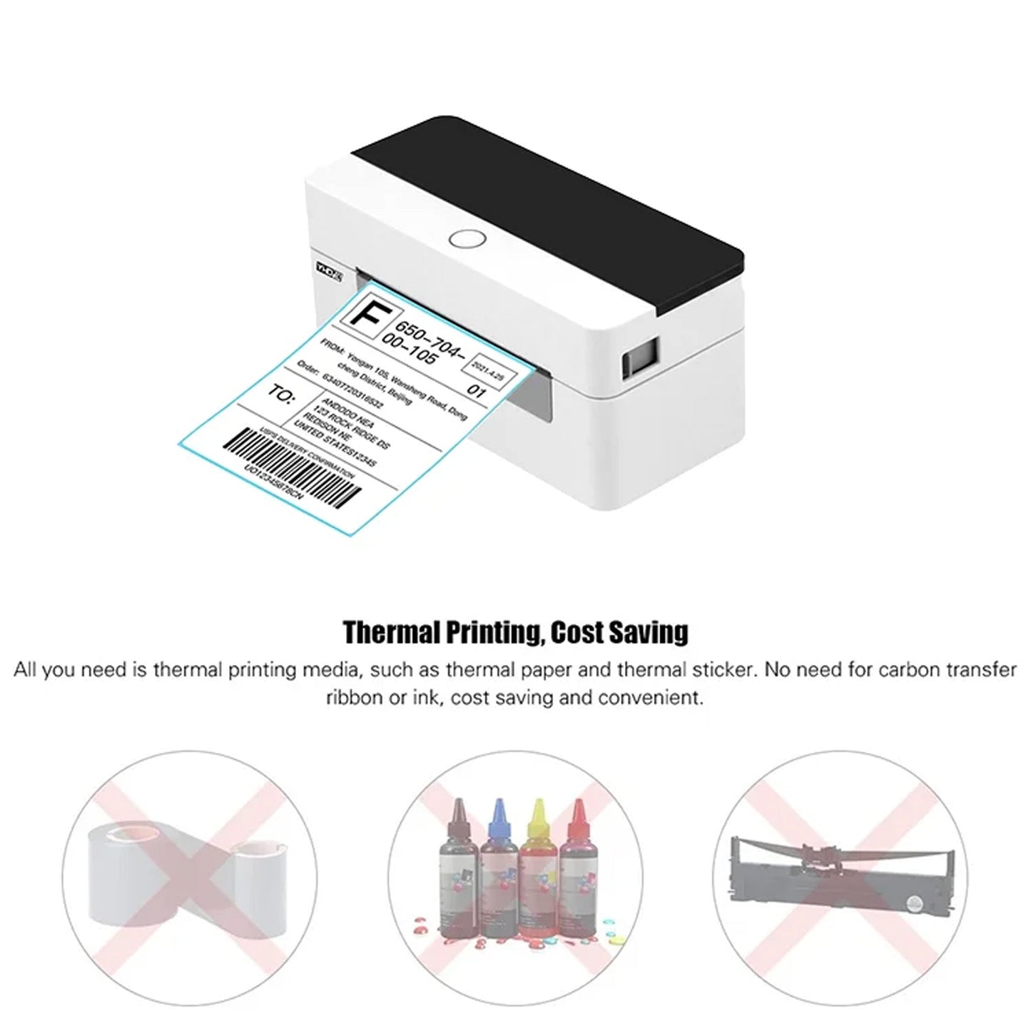 Thermal 4*6 Desktop Shipping Label Printer for Small Businesses