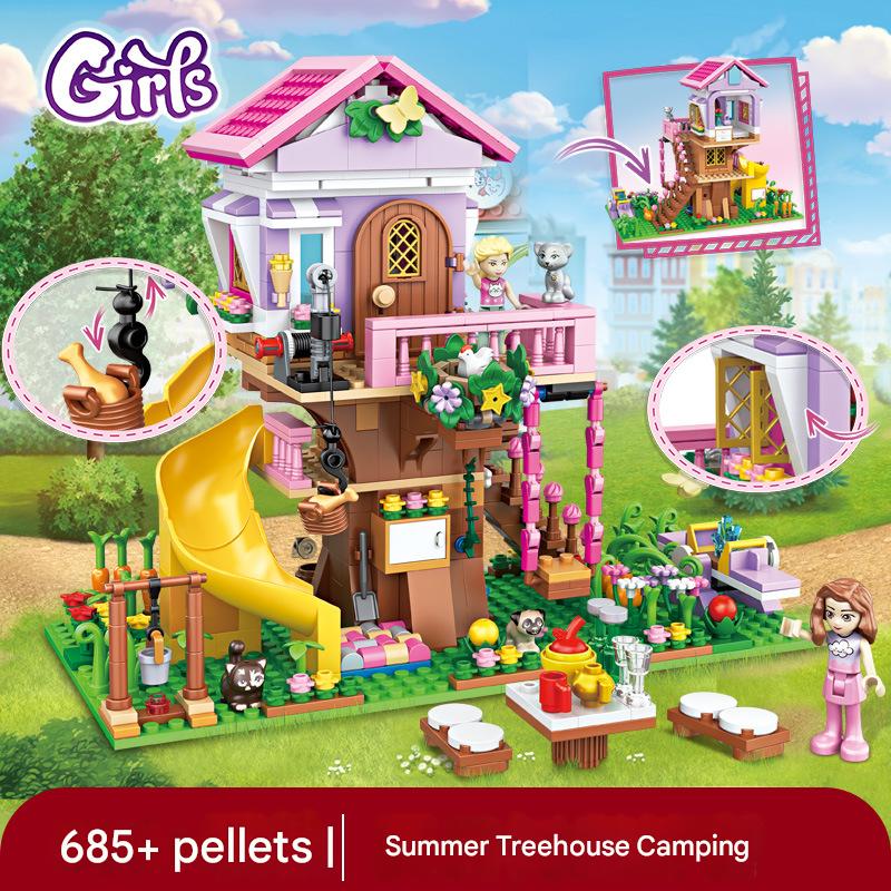 New Compatible LEGO Dream Tree House Building Blocks - Girl Castle Puzzle Assembled Villa House Toy Gift