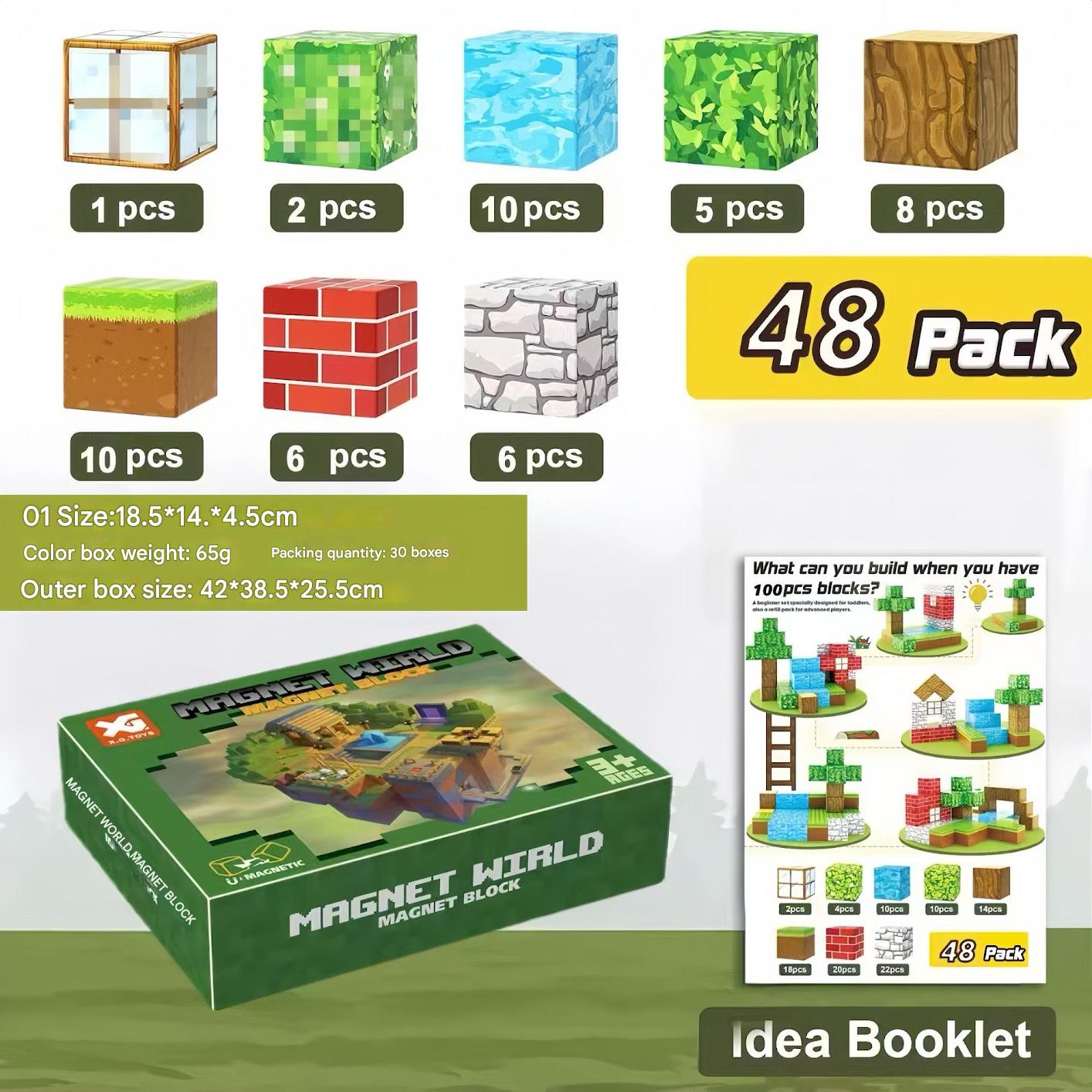 My World Magnetic Block Building Set for Boys & Girls - New Forest Ice & Snow Forest Edition